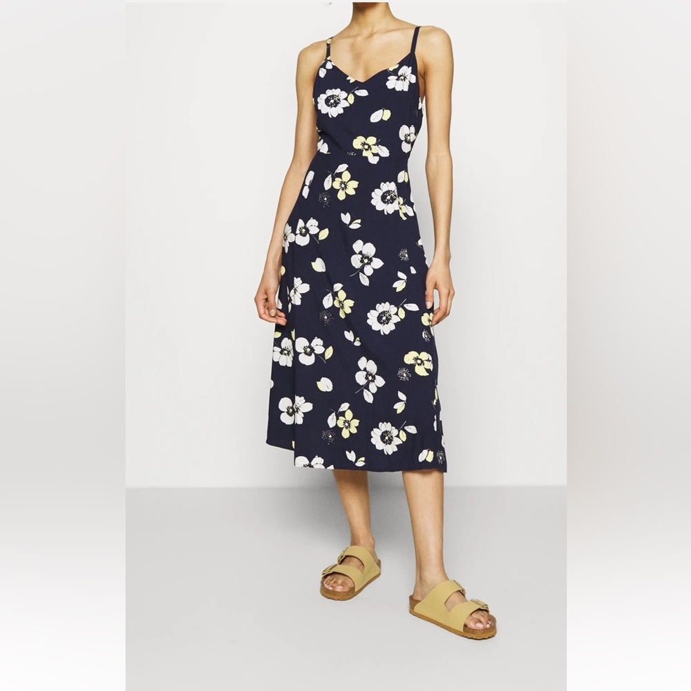 GAP Navy blue and white Floral Midi Dress size Small